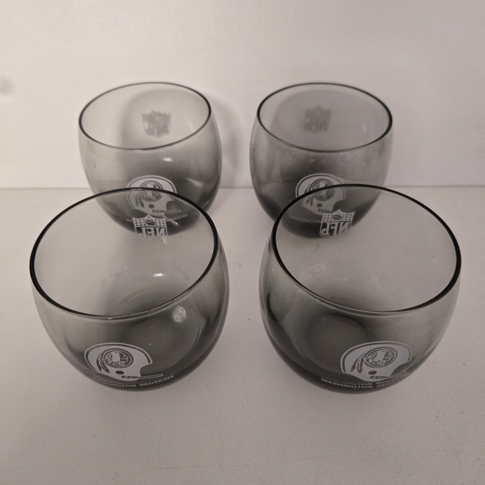 4pc Washington Redskins Helmet‎ NFL Smokey Roly Poly Set Football Drink Glasses